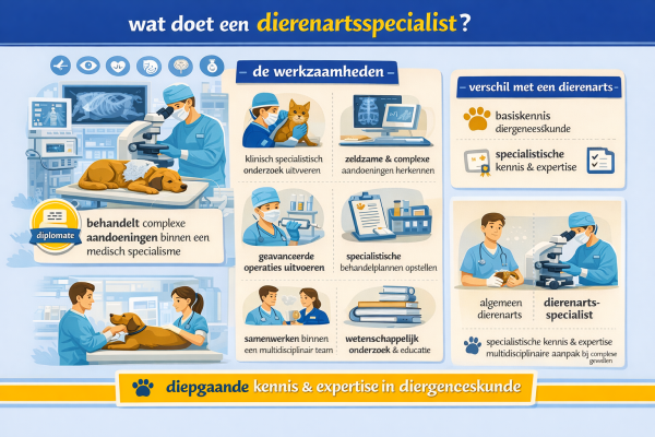 Alles over het beroep dierenartsspecialist Wat doet een dierenartsspecialist
